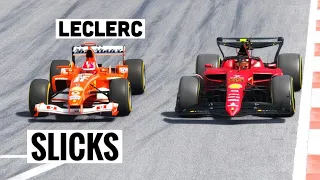 Ferrari F1 2003 SLICK TYRES (Lecerc) vs Ferrari F1 2022 - Monza GP