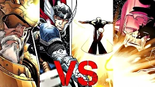 ODIN Y THOR vs GALACTUS Y SILVER SURFER - PELEA CÓSMICA!