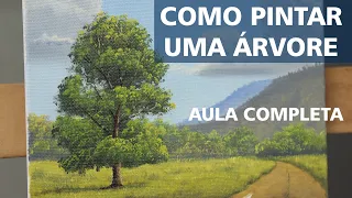 Como pintar uma árvore - Pintura em tela | How to paint a tree - Oil paint