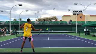 Nick Kyrgios vs. Kids - IW Kids’ Day 3.7.20 [4k 60fps, Court Level]