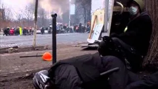 Евромайдан.Видео стрельбы с места боевых действий.