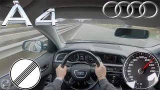 Audi A4 Avant 2.0 TDI 2012 CHIP TUNED POV TOP SPEED DRIVE on Autobahn MAX ACCELERATION (NO LIMIT)