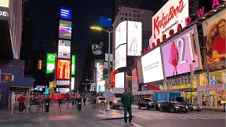 Walking in Times Square at dawn in Manhattan New York City  Travel Guide