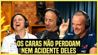 UM ZOANDO O ACIDENTE DO OUTRO | Tony Kanaan, Felipe Massa e Rubinho Barrichello no Flow