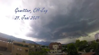 Hailstorm Gewitter - Zug (Switzerland) - time lapse - 21. June 2021