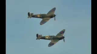 Two Superb Spitfire Mk 1a fighters – Duxford 2017