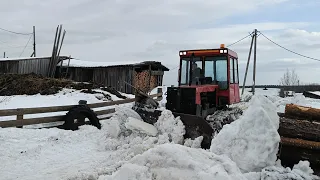 Прочистили дорогу. Трактор ДТ-75 сила. #будниолега