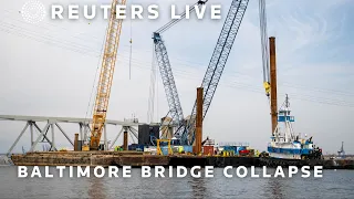 LIVE: View of Baltimore bridge collapse scene