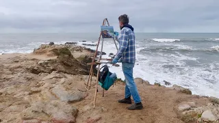 DYNAMIC COMPOSITION plein air OIL PAINTING coastal california