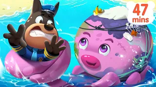 The Stinky Sea Monster is Coming | Protect the Earth | Kids Cartoon | Sheriff Labrador | BabyBus