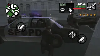 GTASA - defending the San Fierro Mint from... cops who are trying to defend it. From me. Not really