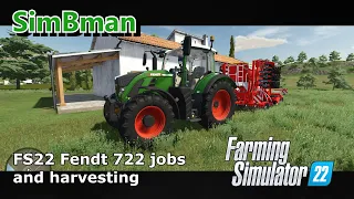 FS22 Fendt 722 jobs and harvesting Bman farm day 1 part 3 / Farming Simulator 22 / FS22, LS22