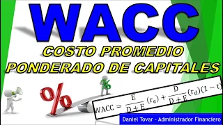 WACC. Costo Promedio Ponderado de Capitales. Weighted Average Cost of Capital. Cálculo y definición.