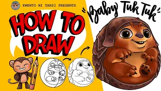 How to draw Baby TukTuk [Raya and the last dragon] (step-by-step)