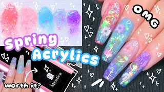 ‧₊˚‧🌼 Making GLITTER ACRYLICS 🩵 Testing a $190 E-File from MelodySusie 🌷‧₊˚.