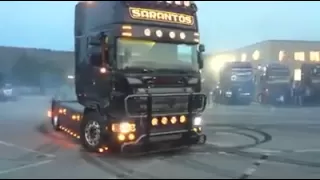 Scania truck drifting