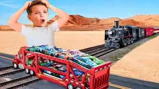 Mark saves a truckload of cars from a train