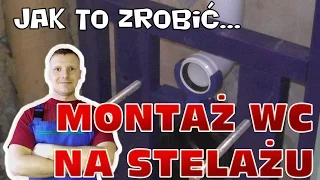 Montaż stelaża podtynkowego WC z miską podwieszaną i zabudowa z karton gipsu