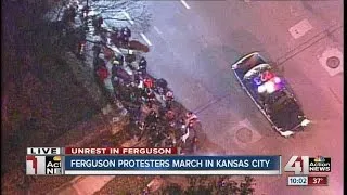 Peaceful protesters march in Kansas City Tuesday night