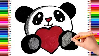 How to Draw a panda | como desenhar um panda | como dibujar un panda | DIBUJOS KAWAII || littlearttv