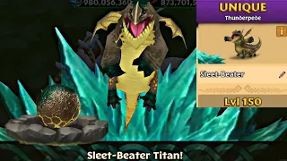 Sleet-Beater Max Level 150 Titan Mode -Unique Thunderpede - Dragons:Rise of Berk