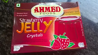 Ahmed Foods Strawberry 🍓 Jelly crystal (Halal ) Homemade Fruit jelly cake Recipe #ramzan