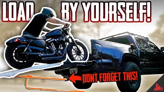 How To Load A Motorcycle Into A Truck BY YOURSELF!