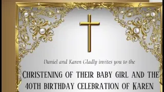 CHRISTENING OF THEIR BABY GIRL AND THE 40TH BIRTHDAY CELEBRATION OF KAREN LIVE STREAMING BY TPBONSU