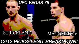 UFC Fight Night: Strickland vs Magomedov FULL CARD PICKS & CONFIDENT BREAKDOWN! 12/12 CORRECT PICKS!