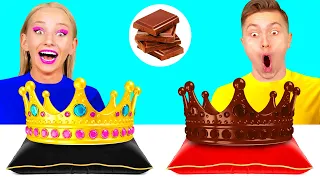 Челендж. Шоколадна їжа vs Справжня їжа | Їстівна Битва від HAHANOM Challenge
