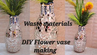 How to make Vase with waste materials /Cement pottery making /ফুলদানি বানানো
