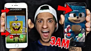 DO NOT CALL SONIC THE HEDGEHOG AND SPONGEBOB AT 3AM!! *OMG THEY ACTUALLY ANSWERED*