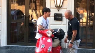 Anthony Kiedis And His Vespa - Rome 19/07/2017