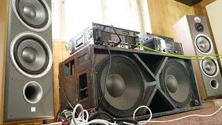 TWO 18 inch PA subwoofers in HOME [CRAZY]