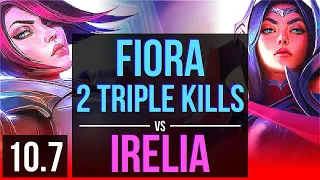 FIORA vs IRELIA (TOP) | 2 Triple Kills, 3 early solo kills, KDA 20/3/6 | EUW Challenger | v10.7