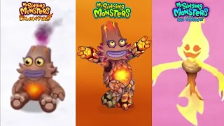 Dawn of Fire Vs My Singing Monsters Vs The Lost Landscapes Redesign Comparisons ~ My Singing Monster