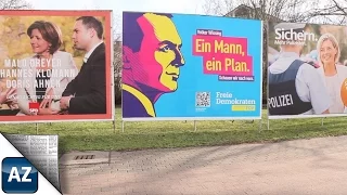 Zur Landtagswahl RLP 2016 Wahlplakateranking am Pariser Tor in Mainz