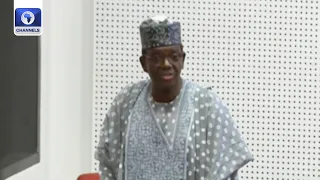 Former Governor Of Zamfara, Bello Matawale Takes To The Podium Before Lawmakers