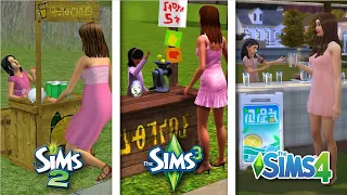Sims 2 vs Sims 3 vs Sims 4 - Lemonade Stand