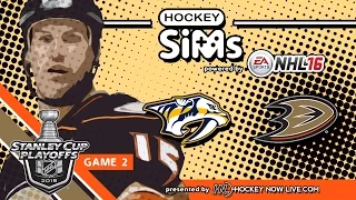 Predators vs Ducks: Game 2 (NHL 16 Hockey Sims)