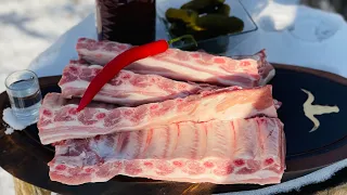 Хрусткі Свинні Ребра в Казані на Вогні! Pork Ribs Recipe