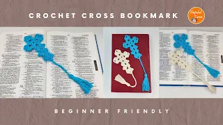 How to Crochet a Cross | Crochet Bookmark| Easter Crochet Ornament-Granny Square Cross For Beginners