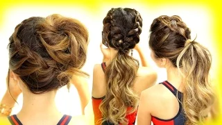 3 ★ Cutest WORKOUT HAIRSTYLES! BRAID SCHOOL HAIRSTYLES for Long Medium Hair