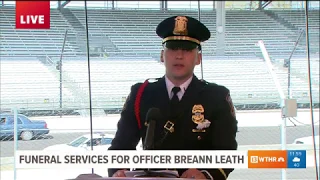 Lt. Leepper speaks at Officer Leath's funeral