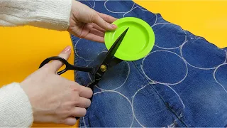 Sewing trick! Multifunctional denim rug for home decorate interior.