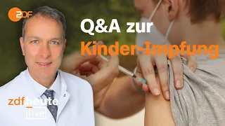 Corona-Impfung: Wie wichtig ist sie für Kinder? I ZDFheute live mit Prof. Jörg Dötsch