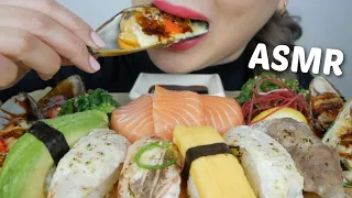 SUSHI ASMR *Aburi Nigiri, Mussel Motoyaki & Salmon Sashimi NO Talking Relaxing Eating Sounds | N.E