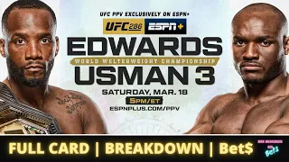 UFC 286: Kamaru Usman vs Leon Edwards | Full Fight | Breakdowns | Predictions | Bets