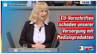 Dr. Christina Baum MdB - Rede & PM: EU-Vorschritften schaden unserer Versorgung mit Medizinprodukten