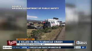 2 killed in multi-vehicle crash near Kingman, Arizona